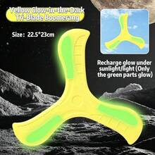 Boomerang Returns, Unbreakable Three-Leaf Glow-In-The-Dark Flying Disc, Strong Luminous Flying Toy, Soft Outdoor Lawn Interactive Sports Toy, Shockproof Lightweight Park Camping Toy, Portable Outdoor Leisure Toy, Camping Play Prop, Outdoor Sports Educational Fun Toy Gift - Multicolor - View 4