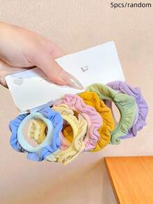 5/10/15pcs/Set Lazos para el cabello huecos multicolor - Adecuados para niñas y mujeres, material de malla suave con colores macaron frescos, aplicables para salidas diarias, vida universitaria, trayectos al trabajo y talla grande escenas, añade fácilmente elegancia dulce y simple a tu peinado - Multicolor - Ver 15