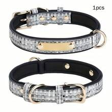 Vòng cổ cho chó họa tiết kẻ caro thời trang, có thể điều chỉnh kích thước với khóa hợp kim vàng và khe cài bảng tên, lót neoprene mềm mại, phù hợp cho chó nhỏ đến trung bình. - Nhiều màu - Xem 18