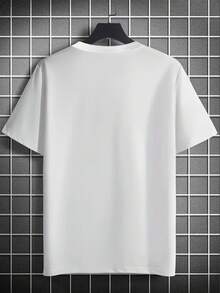 Camiseta Casual de Mujer con Estampado, Cuello Redondo, Manga Corta, Tejido Ligeramente Elástico, Estilo Regular, Cómoda para Todas las Estaciones, Ropa de Mujer - Blanco - Ver 2