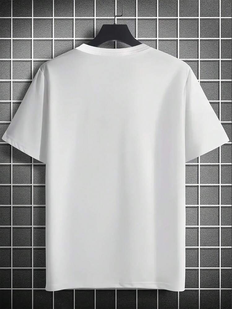 Camiseta Casual de Mujer con Estampado, Cuello Redondo, Manga Corta, Tejido Ligeramente Elástico, Estilo Regular, Cómoda para Todas las Estaciones, Ropa de Mujer - Blanco - Añade 2