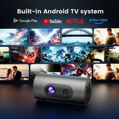 XBJ 2026 Brand New Projector, Lightweight & Portable Portable Projector, 0.8kg Lightweight Magnesium-Aluminium Alloy Body, Ultra HD 4K Projector, 200 Lumens, High-Speed Network Transmission, Equipped With Android 12.0 System, WiFi6 + Bluetooth 5.4 Projector For Movies, Low Latency And Lag-Free Mini Projector, 16:9 Projectors, Versatile Expansion Ports Including USB & 3.5mm Audio Jack, Multi-Functional Device That Doubles As A Wireless Speaker, Perfect For Movie Nights And Music Playback, Multi-Scene Adaptation, Ideal For Home Living Rooms, Bedrooms, Camping, In-Car Use And Small Tent Spaces, Also Perfect As A Gifting Option