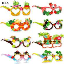 Set de 8 gafas de papel con estilo hawaiano, perfectas para fotos de fiestas, fiestas en la playa de verano y accesorios para fotos - Multicolor - Ver 7