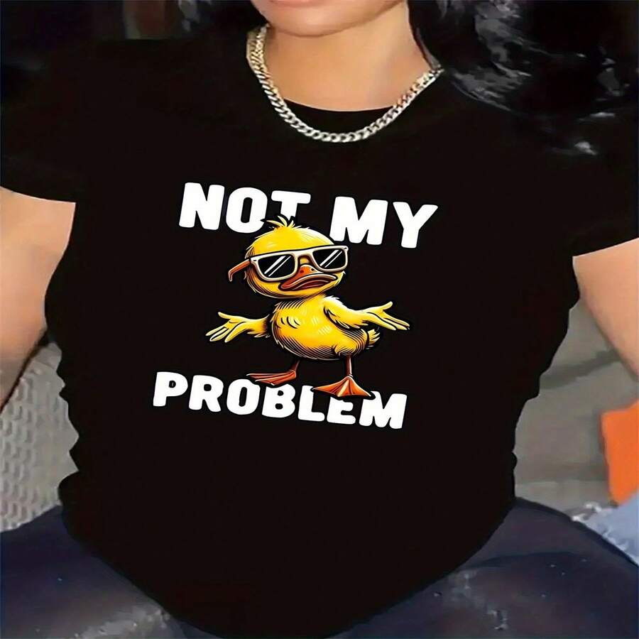 "It'sNotMyProblem"T-Shirtdesign-Suitableforcasualwearinthediningroomorlivingroom.Durableandlightweightfabric,Comfortablefitforeverydayuse.Astylishgraphict-Shirtforbothmenandwomen,Perfectforrelaxingandleisureactivities. - 黑色 - 查看 1
