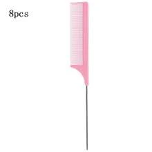 1 Piece Pointed Tail Comb, Sectioning Dye Comb With Hook Tail Tip, Sectioning Comb, 1 Piece Carbon Fiber Plastic Coloring Comb, Stainless Steel Pointed Tail Dye Comb, Highlighting Comb, Sectioning And Volumizing, Heat Resistant, Suitable For Various Hairstyles, Suitable For Women And Girls, Hair Brush, Comb, Hairstyling Tools, Hairstyling Products And Accessories,Travel,Party, Headpiece, Haircomb, Side Comb - Pink - View 3