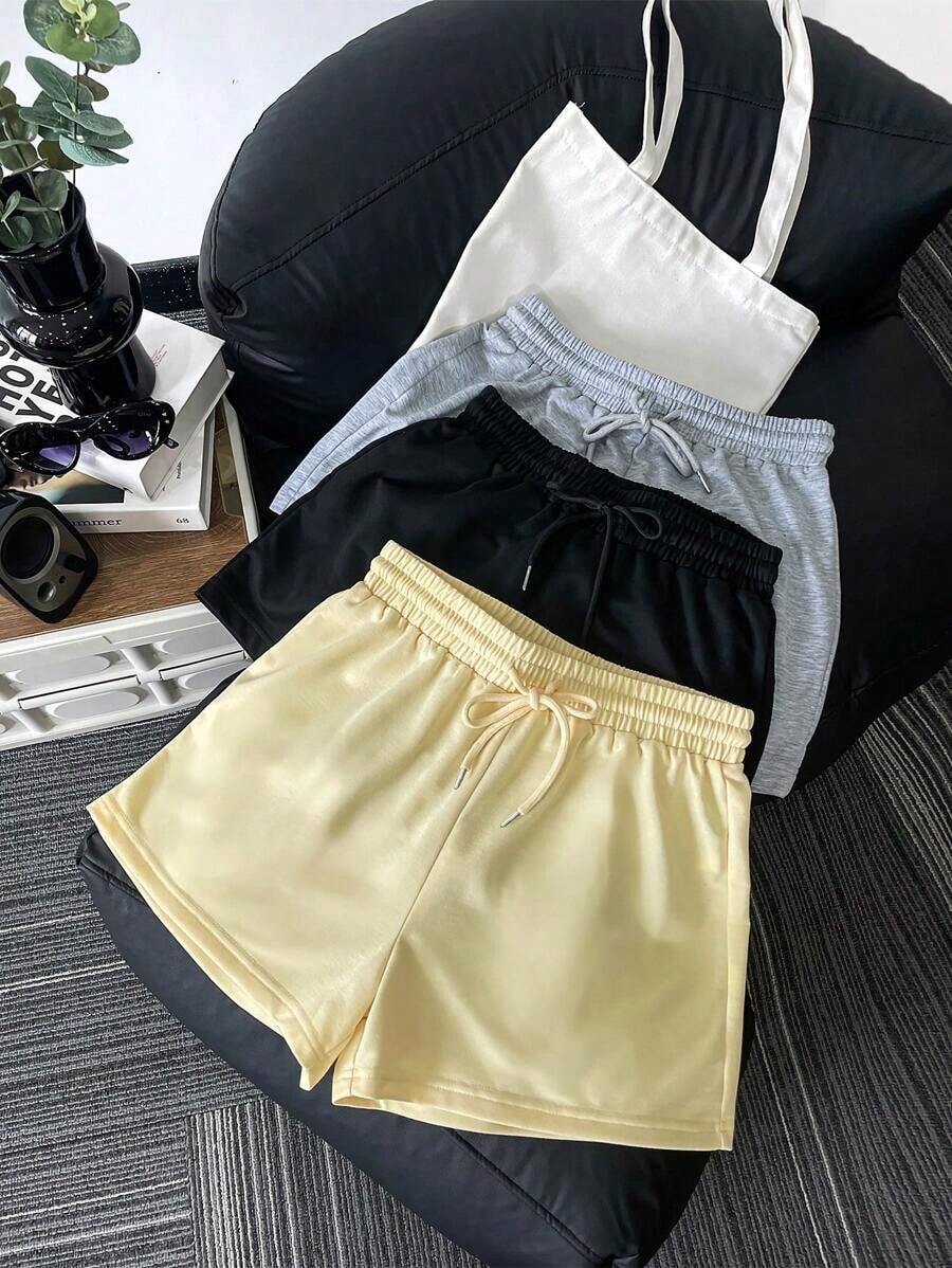 Conjunto de 3 piezas de pantalones cortos para mujer para usar de forma casual y al aire libre, adecuado para la primavera y el verano - Multicolor 2 - Ver 1