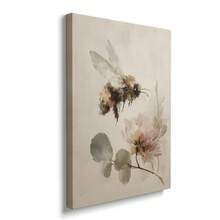 1pc Framed/Unframed Vintage Beed Floral Cottagecore Canvas Poster Cozy Botanical Insect Rustic Wall Art Print Minimalist Farmhouse Decor Retro Scroll Painting For Dorm,Office,Living Room,Modern Home Decoration - A - View 3