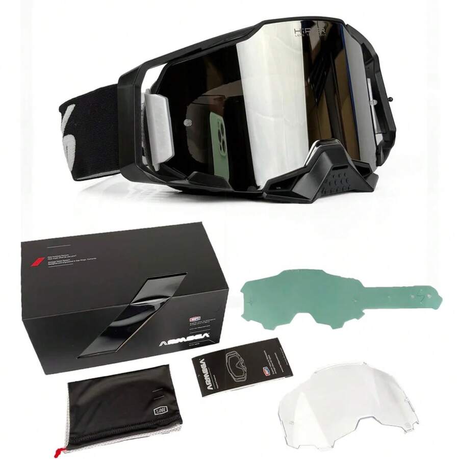 Motorcycle Goggles Set Off Road Riding Dustproof Windproof Sports Glasses For Men MX ATV Cycling Ski Snowboard Protective New - 2 - Xem 1