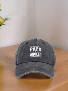1顶时尚西班牙语标语棒球帽，“TENGO DOS TITULOS PAPA Y ABUELO”印花 - 透气棉质可调节老爹帽/棒球帽 - 男女通用休闲遮阳帽，适合户外运动、旅行、跑步（多种颜色可选）、海滩、节日等场合。 - PAPA - 查看 7