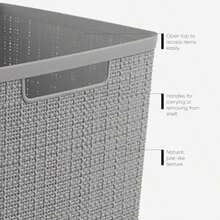 Curver - Cesta Decorativa de plástico de Yute para organización y Almacenamiento, Cubos perfectos para la Oficina en casa, estantes de clóset, despensa de Cocina y Todos los Elementos Esenciales de - Gris - Ver 5