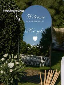 Customized Wedding Mirror Decals, Suitable For Baby Shower Parties, Personalized Welcome Signs, Personalized Mirror Decals, Reception Area Decor, Birthday, Graduation Ceremonies And Other Occasions - Multicolor - View 1