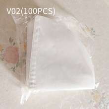 50/100/200pcs V-Shaped Coffee Filter Paper, Coffee Tea Filter Paper, Suitable For Filter Cup, Size V01/V02, White, 50pcs/100pcs/200pcs Per Pack, Made From Natural Wood Pulp, High-Quality Filter Paper Without Additives, Suitable For American Coffee, Home And Travel Pour-Over Coffee - Multicolor - View 11