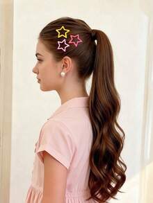 Set de 30/60/90 piezas de accesorios para el cabello con estrellas de colores para niñas, simples y lindos, con superficie brillante. Incluye pasadores BB, pasadores laterales, pasadores para el cabello, pasadores para el flequillo y pasadores sueltos para el cabello, adecuados para uso diario - Multicolor - Ver 3