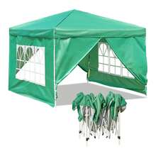 Baroni Home Patio Gazebos - 4 pareti laterali con finestre (Verde) - View 1