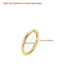 1 chiếc khuyên mũi bằng thép không gỉ 316L không gây dị ứng, có khớp nối, unisex, phù hợp cho mũi, sụn tai, vành tai, khuyên mũi xoắn ốc màu bạc/vàng/đen, trang sức xỏ khuyên chính hãng (16G/18G) - Nhiều màu - Xem 34