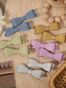 10 piezas de Pinzas para el cabello con moño, estampado floral/brillo en tela, sin daños, para fijar los pelos rebeldes, dulce y lindo, set de pinzas, adecuado para uso diario, escuela y fiestas - Multicolor - Ver 7
