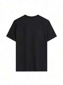 Camiseta con estampado de Corazon  Casual    Poliéster    Ninguno    moda para mujer  Casa    primavera verano - Negro - Ver 3