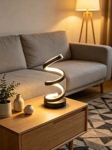 1pc 3-Color Adjustable Spiral LED Desk Lamp, Suitable For Bedroom, Living Room, Office, Study, Bar, Home Decor, Halloween Decor, Room Decor, Home, Kitchen, Christmas Decor - Multicolor - View 4
