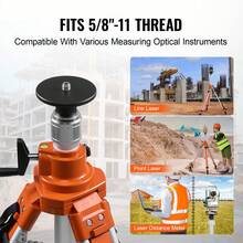 Laser Level Tripod Stand, 5/8"-11 Thread Mount, 45.07-114.37 Inch Height Adjustment Heavy Duty Survey Tripod, With Level Bubble & Diffusion Limiter , Liftable Non-Skid Feet For Construction - Extra Heavy Duty Lifting Type - View 6