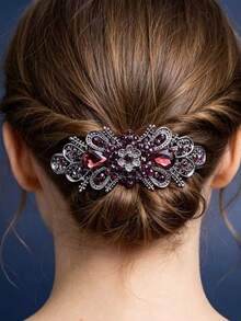 1 Stück Mehrfarbige Blumen Legierung Strass Haarspange für Damen, Retro Federklemme geeignet für den täglichen Gebrauch, Haarklammern, Haarspangen, Haarclips, Haarschmuck, Französische Clips, Aussehen für Partys, Kopfschmuck, Blumen Haarclips, Haarnadeln - Verschiedenfarbig - Übersicht 20