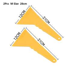 Escurridor de película para ventana de coche, raspador de punta triangular de plástico grueso amarillo para pegatina de envoltura de vinilo, herramienta de instalación de película de tinte para ventana de coche RYBV - Solo 1 L 28cm - Ver 7