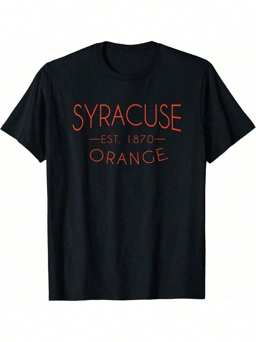 Local -63 Syracuse University Orange Simple T-Shirt - 黑色 - 查看 1
