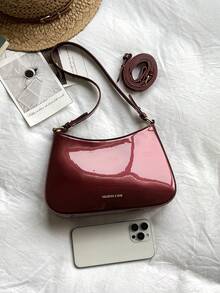 2026 New Korean Style Women's Shoulder Bag, Minimalist Outdoor Portable Handbag, Fashion Versatile Solid Color Underarm Bag - Red - View 9