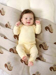 Chăn em bé 100% cotton, Chăn xe đẩy trẻ sơ sinh đan hình sóc theo mùa, Chăn cũi cho trẻ sơ sinh, Chăn điều hòa cho bé, Đồ dùng cho trẻ sơ sinh - con lạc đà - Xem 3