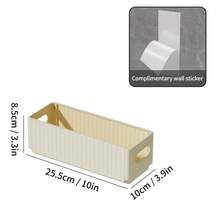 Organizador de Gabinete de 1/2/4 Piezas, Estante de Almacenamiento Plegable de Plástico para Montar en la Pared, Organizador de Cocina, Soporte para Especias sin Perforaciones - Beige 1 pieza - Ver 13