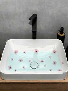 1 Roll Warm Pink Sakura Bathroom Sticker - Watercolor Floral Sticker, Self-Adhesive Removable PVC Material Bathroom Sink Surface Decorative Sticker, Elegant Spring Style Bathroom Decor - Multiple Styles - View 7