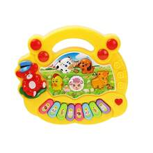 Juego de teclado de Piano de dibujos animados para niños con sonidos de animales luz intermitente música instrumento de bebé juguetes musicales juguetes educativos regalos para niños - Dinosaurio F - Ver 11