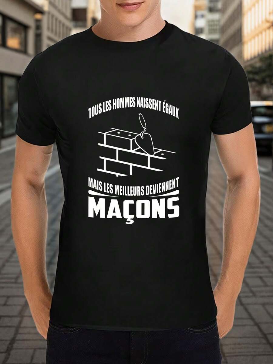 Men's T-Shirt: All Men Are Equal, But The Best Become Freemasons - Men's T-Shirt - Pure Cotton - 200 G/M² - Comfortable And Breathable Fabric - Men's Clothing - Loose And Comfortable For Summer - Back - View 1
