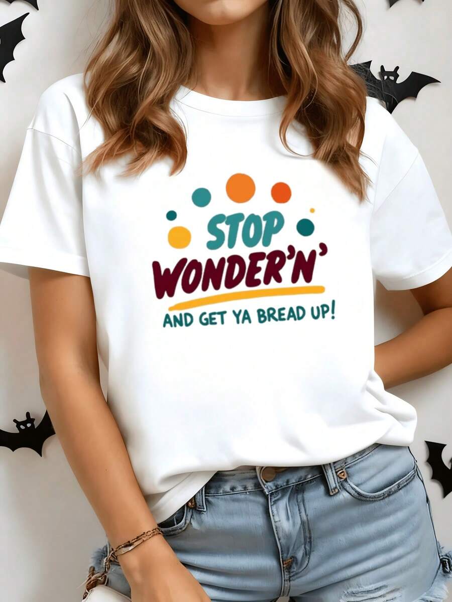 Motivational Phrase With Vibrant Colored Circles That Inspire Energy And A Positive Attitude To Achieve Your Goals With Confidence And Joy. Comfortable Casual Women's T-Shirt For Everyday Wear. - 白色 - 查看 1