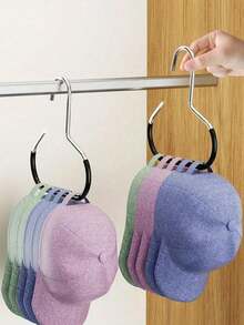 Multipurpose Non-Slip Hanger Rack, Creative Round Stainless Steel Clothes Hanger For Storing Hats, Straps, Scarves And Lingerie - Multicolor - View 7