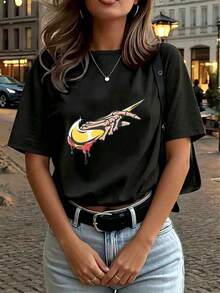 Women T-Shirts - Black - View 4