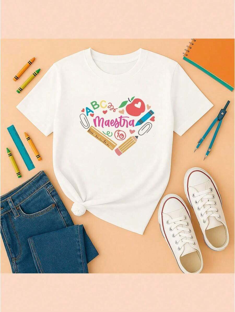 Una camiseta de manga corta con estilo retro americano, diseño holgado, estampado (los pantalones son solo sugerencias de estilo), camiseta gruesa multicolor, material 100% algodón, estampado moderno, adecuada tanto para hombres como para mujeres, estilo nuevo de primavera/verano/otoño, transpirable y cómoda, sencilla y versátil, la elegante camiseta unisex con estampado tropical es muy adecuada para vacaciones, Halloween y fiestas del Día de la Independencia de México. - Blanco - Ver 1