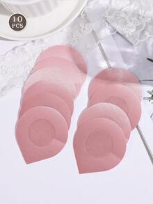 10入拋棄式乳貼，無縫透氣自黏隱形胸貼，女用內衣配件，低胸晚禮服胸貼，防走光乳貼，婚紗攝影用品，婚紗配件 - 淺粉色 - 查看 7