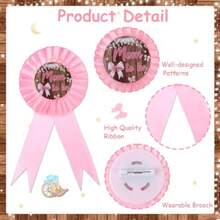 PBoots Or Bows Gender Reveal Party Favor Boots Or Bows Sash Corsage Pin Set Flower Headband Wristband For Cowboy Or Cowgirl Theme Baby Shower Party Pregnancy Photo Props Plies Gift1 - Giày bốt hay nơ? - Xem 5