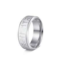 1PC Fashionable Nordic Odin Rune Stainless Steel Men's Ring, Men's Jewelry Accessory, Suitable For Weddings And Valentine's Day Birthday Gifts - Multicolor - View 25