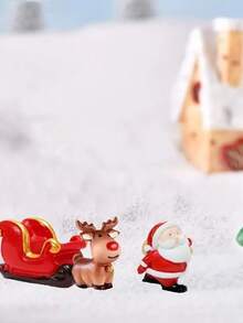 10 món đồ trang trí Giáng sinh, Ông già Noel dễ thương kéo xe trượt tuyết và tuần lộc, đồ trang trí nhỏ sáng tạo cho bàn làm việc và xe hơi. - A - Xem 4
