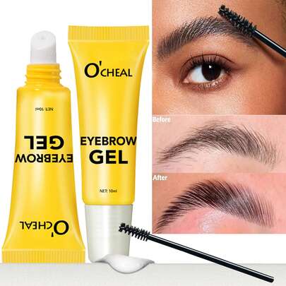 Gel de cejas con cepillo incluido, de larga duración, resistente al agua, al sudor y a las manchas, separa las cejas de forma natural, fácil de usar para principiantes