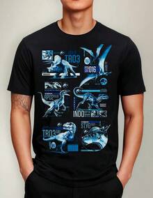 Dinosaur T-Shirt Mod A - Black - View 1
