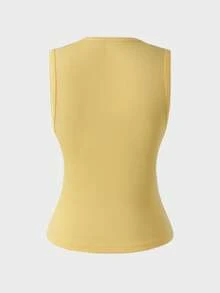 Bộ đồ gồm áo dệt kim và quần vải lanh kiểu dáng thanh lịch, phù hợp cho các dịp thường nhật, du lịch, đi làm và các hoạt động xã hội. - Màu vàng - Xem 10