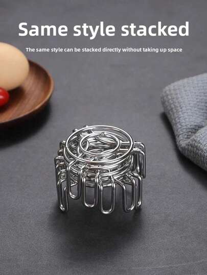 1pc Stainless Steel Mini Steamer Rack, Suitable For Rice Cooker, Pressure Cooker, Steamer, For Steaming Small Portions, Portable Design Suitable For Outdoor Use