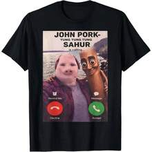 Viral Meme John Pork Call Funny Graphic Casual T-Shirt - màu đen - Xem 1
