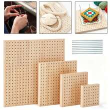 Metal Rod Crochet Boards Set, Including Crochet Board, Rhinestone Fixator, Crochet Board, Granny Square Crochet Board, Wooden Crochet Pad, Smooth Surface No Installation Required, Suitable For Beginners And Advanced Crafters, Perfect Gift For Handcraft Lovers | Decorative Handicraft Boards | Smooth Surface Weaving Tool Boards - Regular Model - View 2