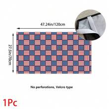 1pc, Home Decor, American Flag Pattern Printed Table Skirt, Kitchen Small Curtain, Kitchen Cabinet Cover, With Curtain Holes, Easy To Hang, Rectangular, Machine Woven, Machine Washable, Kitchen Decoration And Accessories, Perfect For Kitchen Cabinets And Home Decor - Multicolor - View 15