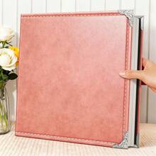Álbum de fotos de cuero de 6 pulgadas con 600 bolsillos deslizantes, gran capacidad, diseño rectangular, adecuado para recuerdos de boda, familia y viajes - 1PC - Ver 11