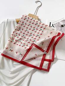 1 chiếc khăn cotton in hình quả anh đào dễ thương, khăn vuông mềm mại nhẹ 70cm, đa năng dùng để quấn đầu và buộc tóc. - Nhiều màu - Xem 6
