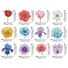 12件套DIY花卉钻石画钥匙扣套装 - 色彩鲜艳的双面手工亚克力吊坠，独特的钻石形状 - 非常适合家居装饰、花园装饰、派对礼品、背包配件 | 装饰钥匙扣 | 多种形状，钻石画套装 - 查看 2